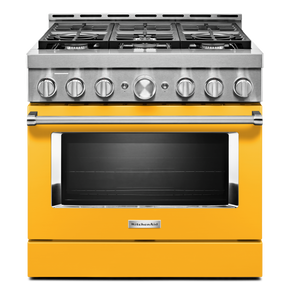 KitchenAid® 36'' Smart Commercial-Style Gas Range with 6 Burners KFGC506JYP