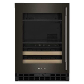 Kitchenaid® 24" Beverage Center with Glass Door and Wood-Front Racks KUBL524SBE