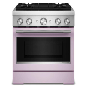 Kitchenaid® 30-Inch 4 Burner Commercial-Style Dual Fuel Range with No Preheat Air Fry Mode KFDS930SWF
