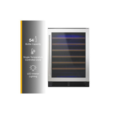 Whirlpool® 24" Undercounter Wine Center with Custom Temperature Control WUW35X24DS