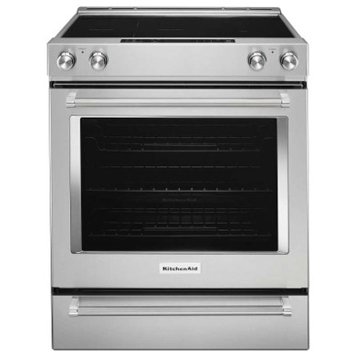 Kitchenaid® 30-Inch 5-Element Electric Convection Slide-In Range with Baking Drawer YKSEB900ESS