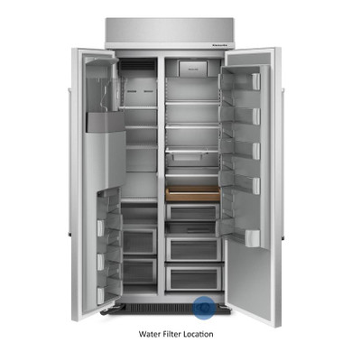 Kitchenaid® 20.8 Cu. Ft. 36" Built-In Side-by-Side Refrigerator with Ice and Water Dispenser KBSD706MPS