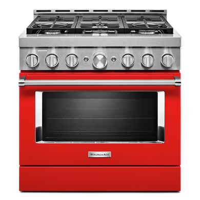 KitchenAid® 36'' Smart Commercial-Style Gas Range with 6 Burners KFGC506JPA