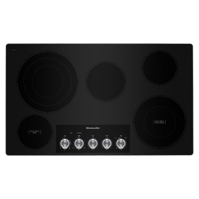 Kitchenaid® 36" Electric Cooktop with 5 Elements and Knob Controls KCES556HSS
