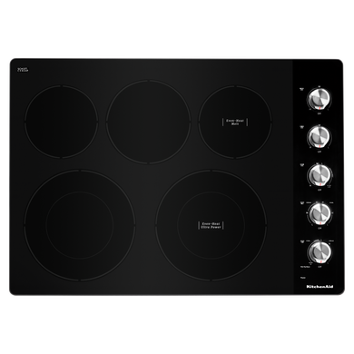Kitchenaid® 30" Electric Cooktop with 5 Elements and Knob Controls KCES550HSS