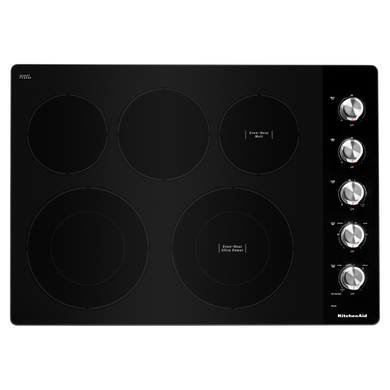 Kitchenaid® 30 Electric Cooktop with 5 Elements and Knob Controls KCES550HSS