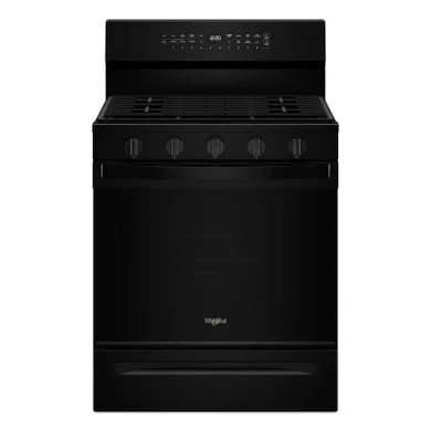 Whirlpool® 30-inch Smart Gas Range with True Convection, Steam/Self Cleaning, Rapid Preheat 5.3 CuFt Capacity WFGS7530RB