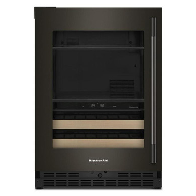 Kitchenaid® 24" Beverage Center with Glass Door and Wood-Front Racks KUBL524SBE