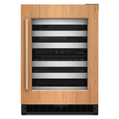Kitchenaid® 24" Undercounter Wine Cellar with Full-Extension Wood-Front Racks KUWR324SPA