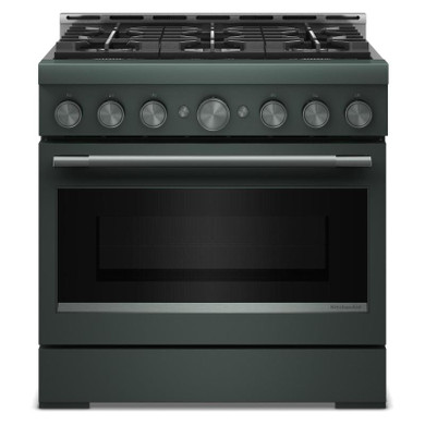 KitchenAid® 36-Inch 6 Burner Commercial-Style Gas Range with No Preheat Air Fry Mode KFGS936SJP
