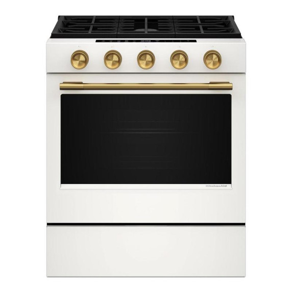 Kitchenaid® 5.0 Cu. Ft. Smart Slide-in Gas Range with Convection Cooking Modes and 2-in-1 Burner KSGS530SPL