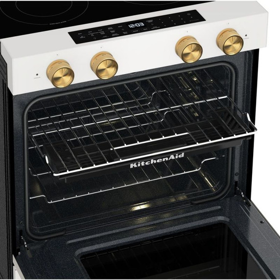 Kitchenaid® 5.3 Cu. Ft. Slide-in Electric Range with Two Even-Heat™ Hyper Elements and Convection Cooking Modes YKSES530SPL