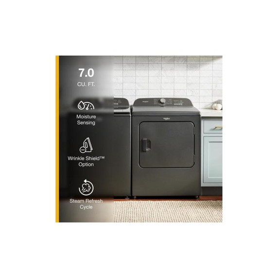 7.0 Cu. Ft. Whirlpool® Top Load Gas Dryer with Moisture Sensor WGD6150PB