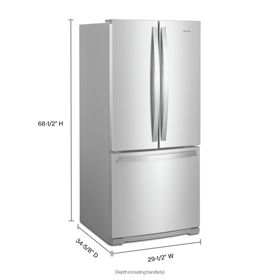 Whirlpool® 30-inch Wide French Door Refrigerator - 20 cu. ft. WRF560SFHZ