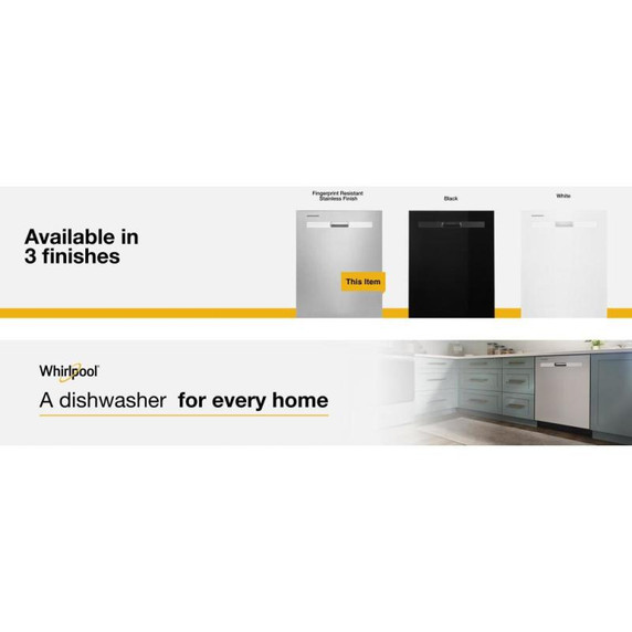 Whirlpool® Quiet Dishwasher with Boost Cycle and Pocket Handle WDP540HAMZ