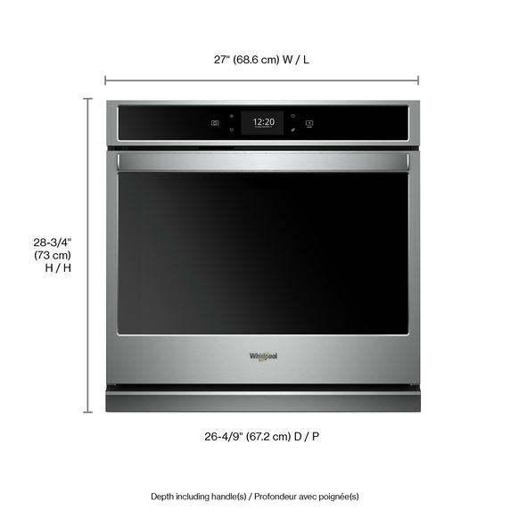 Whirlpool® 4.3 cu. ft. Smart Single Convection Wall Oven with Air Fry, when Connected WOS72EC7HS