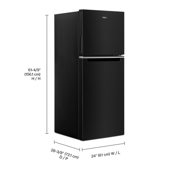 Whirlpool® 24-inch Wide Top-Freezer Refrigerator - 11.6 cu. ft. WRT312CZJB