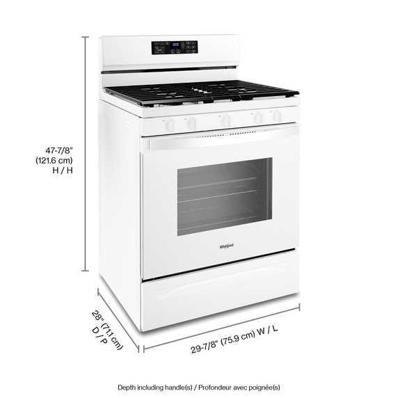 5.0 Cu. Ft. Whirlpool® Gas 5-in-1 Air Fry Oven WFG550S0LW