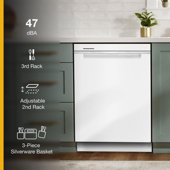 Whirlpool® 24” Stainless Steel Dishwasher with AI Intelligent Wash - 47 dBA WDTA50SAKW