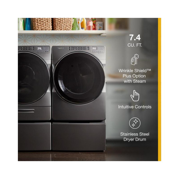 Whirlpool® 7.4 cu. ft. Front Load Gas Dryer with Steam Cycles WGD8620HC
