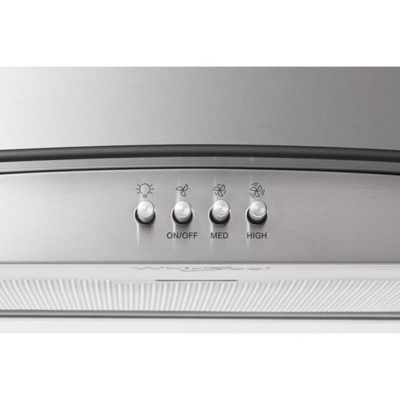 Whirlpool® 30" Curved Glass Wall Mount Range Hood WVW51UC0LS