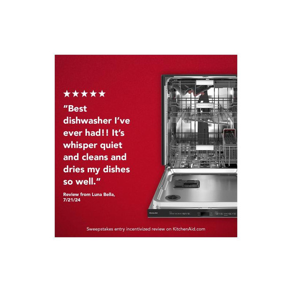 Kitchenaid® 44 dBA Dishwasher with 360° Max Jets™ Third Rack and LED Interior Lighting KDTM704KPS Kitchenaid® 44 dBA Dishwasher with 360° Max Jets™ Third Rack and LED Interior Lighting KDTM704KPS