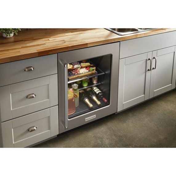 Kitchenaid® 24" Undercounter Refrigerator with Glass Door and Shelves with Metallic Accents KURR314KSS Kitchenaid® 24" Undercounter Refrigerator with Glass Door and Shelves with Metallic Accents KURR314KSS