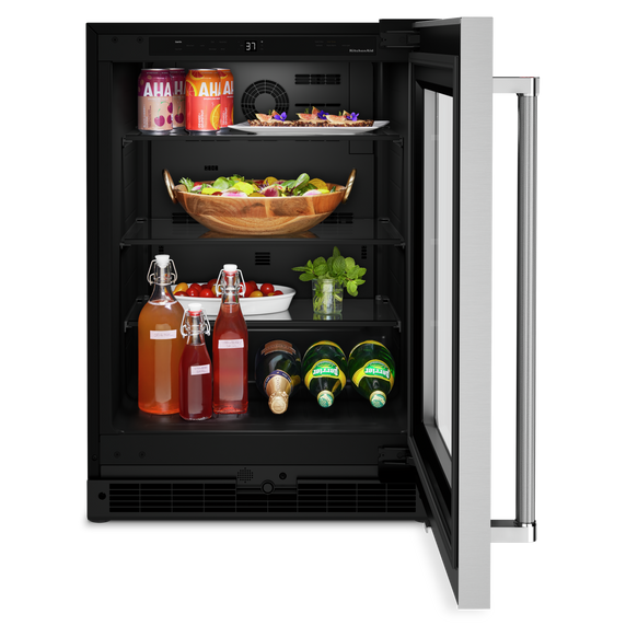 Kitchenaid® 24 Undercounter Refrigerator with Glass Door KURR214KSB