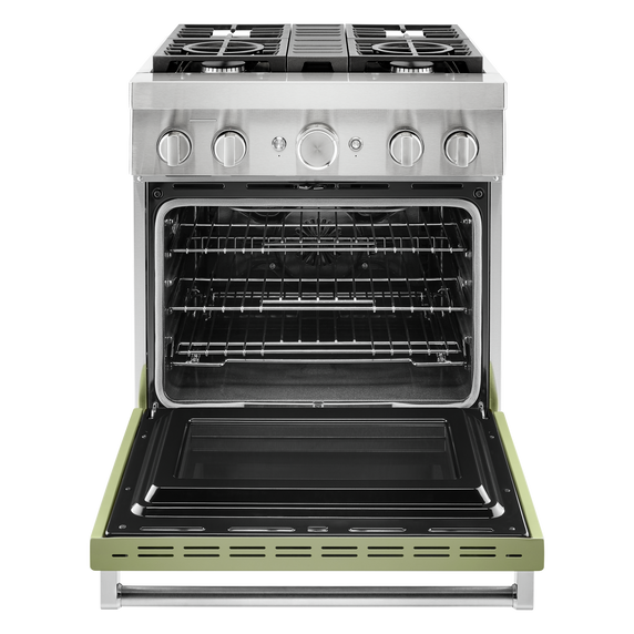 KitchenAid® 30'' Smart Commercial-Style Dual Fuel Range with 4 Burners KFDC500JAV