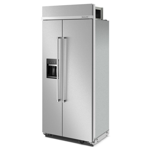 Kitchenaid® 20.8 Cu. Ft. 36" Built-In Side-by-Side Refrigerator with Ice and Water Dispenser KBSD706MPS