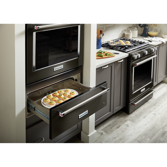 Kitchenaid® 30-Inch 5-Burner Gas Slide-In Convection Range KSGG700EBS