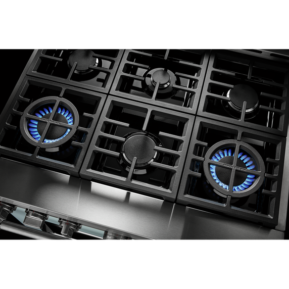 KitchenAid® 36'' Smart Commercial-Style Gas Range with 6 Burners KFGC506JMB