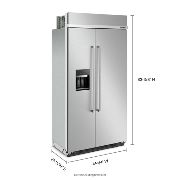 Kitchenaid® 25.1 Cu. Ft. 42 Built-In Side-by-Side Refrigerator with Ice and Water Dispenser with Stainless Steel KBSD702MSS