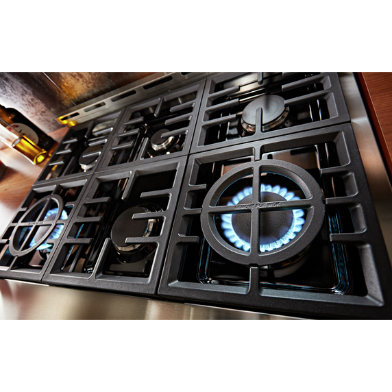 KitchenAid® 36'' Smart Commercial-Style Gas Range with 6 Burners KFGC506JBK