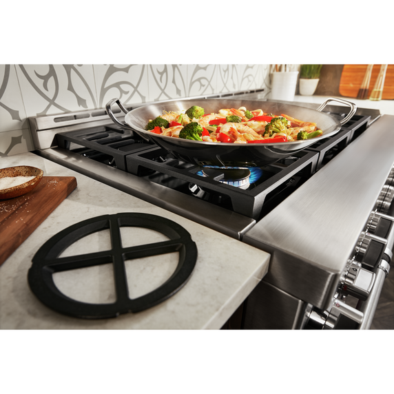 KitchenAid® 48'' Smart Commercial-Style Gas Range with Griddle KFGC558JIB