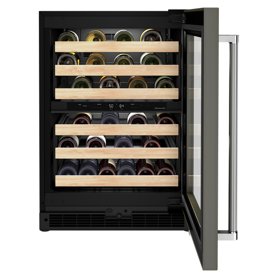 Kitchenaid® 24 Panel-Ready Undercounter Wine Cellar with Wood-Front Racks KUWR214KPA