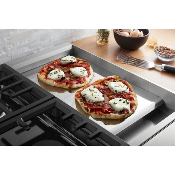 KitchenAid® 48'' Smart Commercial-Style Dual Fuel Range with Griddle KFDC558JIB