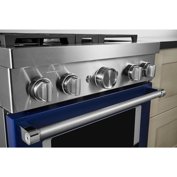 KitchenAid® 30'' Smart Commercial-Style Dual Fuel Range with 4 Burners KFDC500JIB