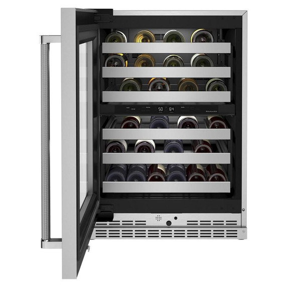 Kitchenaid® 24" Undercounter Wine Cellar with Glass Door and Metal-Front Racks KUWL314KSS Kitchenaid® 24" Undercounter Wine Cellar with Glass Door and Metal-Front Racks KUWL314KSS