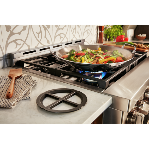 KitchenAid® 30'' Smart Commercial-Style Gas Range with 4 Burners KFGC500JIB