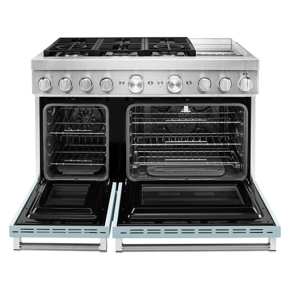 KitchenAid® 48'' Smart Commercial-Style Dual Fuel Range with Griddle KFDC558JMB