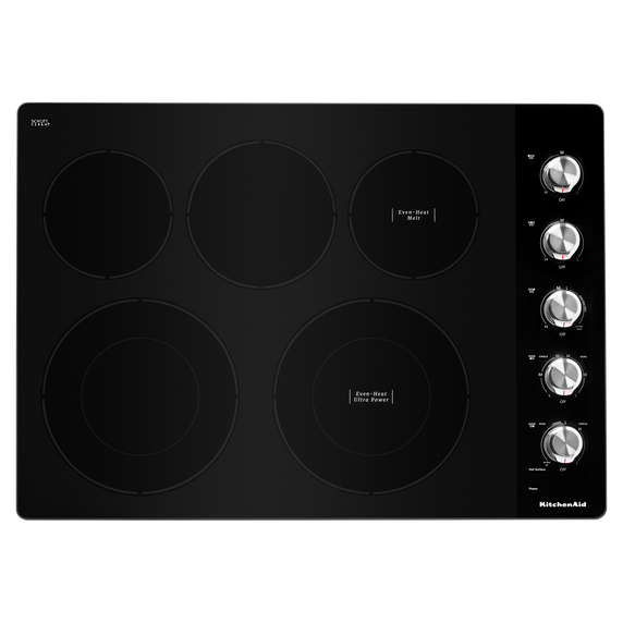 Kitchenaid® 30 Electric Cooktop with 5 Elements and Knob Controls KCES550HSS