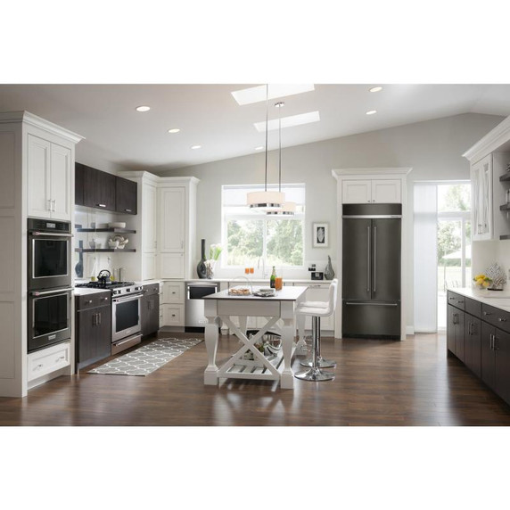 Kitchenaid® 24.2 Cu. Ft. 42" Width Built-In Stainless French Door Refrigerator with Platinum Interior Design KBFN502EBS
