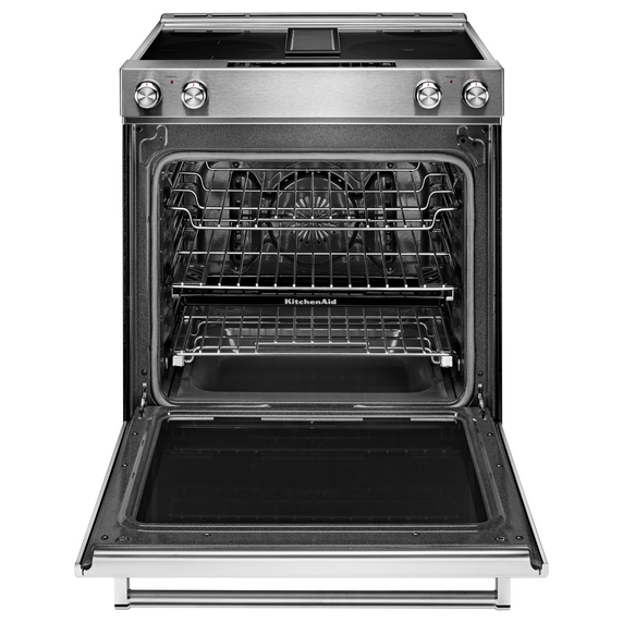 Kitchenaid® 30-Inch 4-Element Electric Downdraft Slide-In Range KSEG950ESS