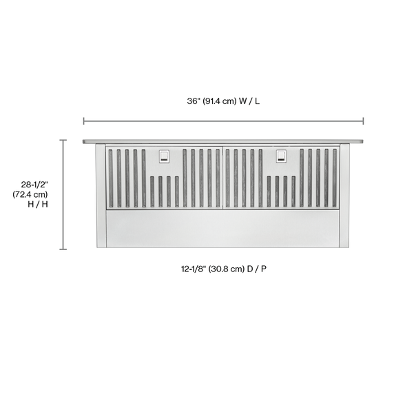 Kitchenaid® 36 Retractable Downdraft Ventilation System KXD4636YSS