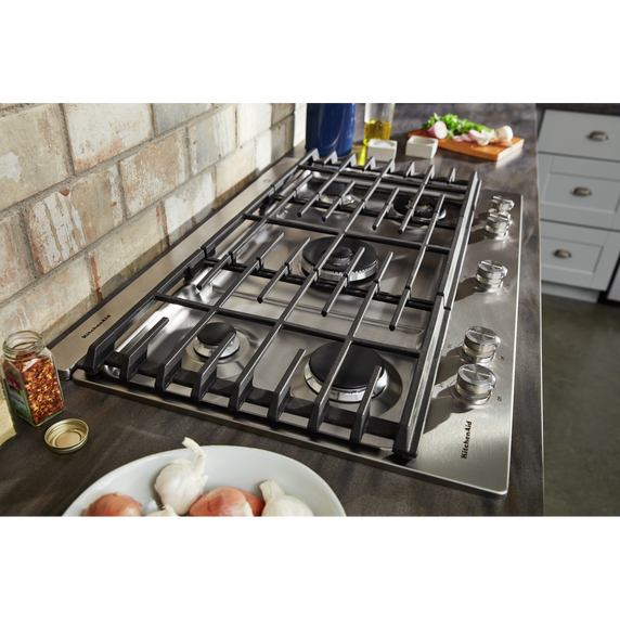 Kitchenaid® 36 5-Burner Gas Cooktop with Griddle KCGS956ESS