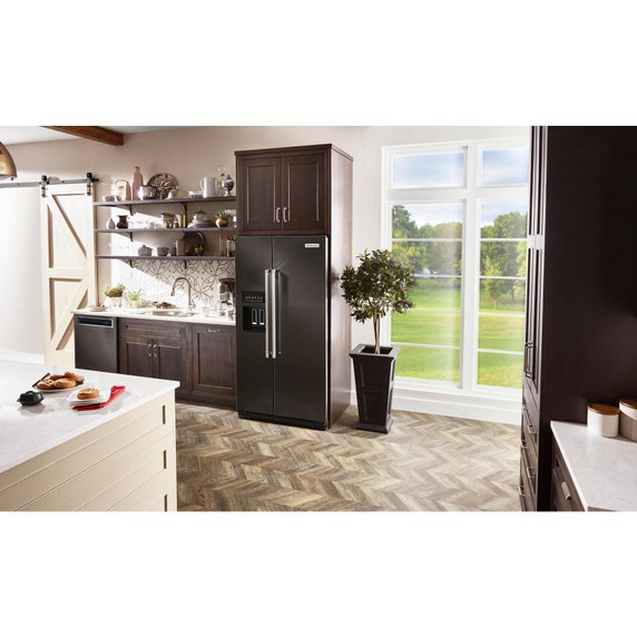 Kitchenaid® 19.9 cu ft. Counter-Depth Side-by-Side Refrigerator with Exterior Ice and Water KRSC700HBS