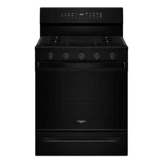 Whirlpool® 30-inch Smart Gas Range with True Convection, Steam/Self Cleaning, Rapid Preheat 5.3 CuFt Capacity WFGS7530RB