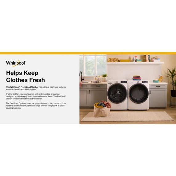 Whirlpool® 5.2 cu. ft. I.E.C. Smart Front Load ENERGY STAR® Certified Washer with FreshFlow™ Vent System WFW5720RW