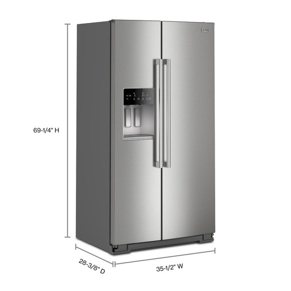 Maytag® 36-inch Wide Counter-Depth Side-by-Side Refrigerator with Arctic Blue Interior - 20.8 Cu. Ft. MRSC6636RZ